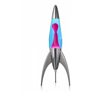 Rocket Lava Lamp - Blue with Pink