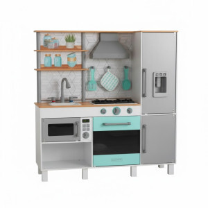 KidKraft Gourmet Chef Play Kitchen – Luxury Wooden Play Kitchen for Kids – Role Play Kitchen with Oven, Fridge & Accessories – Educational Toy for Home & School
