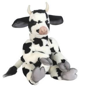 Cow sitting Claude Black / White cuddly toy 35 cm