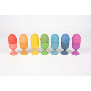 Rainbow Wooden Egg Cups