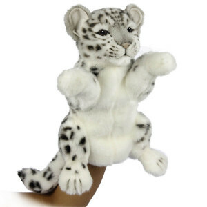 White Snow Leopard hand puppet cuddly toy 32 cm