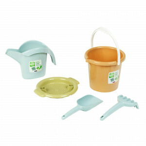 Children's beach bucket - Sandbox set - Beach toys - Outdoor toys - Bucket - Shovel - Rake - Watering can - Made of organic plastic in the EU