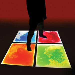 LED Sensory Liquid Gel Floor Tiles - 4 Pack - Snoezelen Therapy Kit