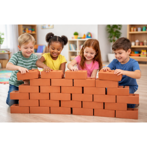Realistic Foam Bricks – 50 Pieces | Safe Building Blocks for Kids, Schools, and Playgroups