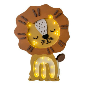 Wooden Night Light Lion - Magical LED Ambient Lighting with Dimmer and Timer - Perfect for Babies and Toddlers - Wall Lamp for the Bedroom and Nursery.