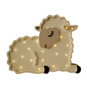 Wooden Night Light Sheep - Magical LED Ambient Lighting with Dimmer and Timer - Perfect for Babies and Toddlers - Wall Lamp for the Bedroom and Nursery.