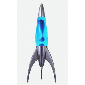 Rocket Lava Lamp - Blue with Blue