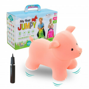 Skippy animal Pig - Pink - seat height 27cm - up to 100kg - includes hand pump- Jumpy animals