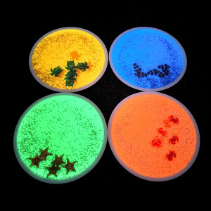 UV Round Aquarium Liquid Floor Tiles – Set of 4 (30cm) Sensory Floor Tiles | Visual & Tactile Exploration | Perfect for Schools, Therapy & Playrooms