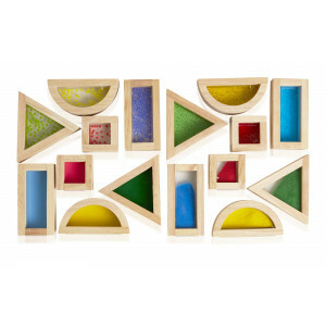 Wooden sensory building blocks -Set of 16 - Montessori Toys