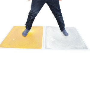 Set of 2 Sensory Gel Floor Tiles Gold & Silver – Snoezelen Mats