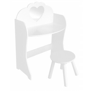 White Wooden Dressing Table & Stool Set - Liberty House Toys (TF5301)