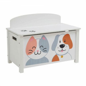 Kids Wooden Cat And Dog Toy Box 