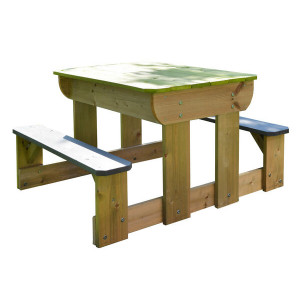 Multifunctional robust picnic table with benches for 4 people - incl. sand and water table - FSC - EU product